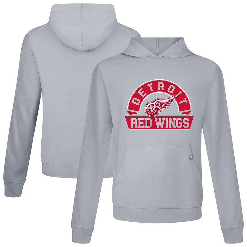 Men's Levelwear Red Detroit Wings Relay Banner Arch Pullover Hoodie