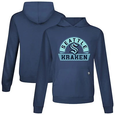 Men's Levelwear Navy Seattle Kraken Relay Banner Arch Pullover Hoodie