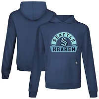Men's Levelwear Navy Seattle Kraken Relay Banner Arch Pullover Hoodie