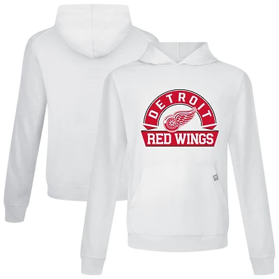 Men's Levelwear White Detroit Red Wings Relay Banner Arch Pullover Hoodie