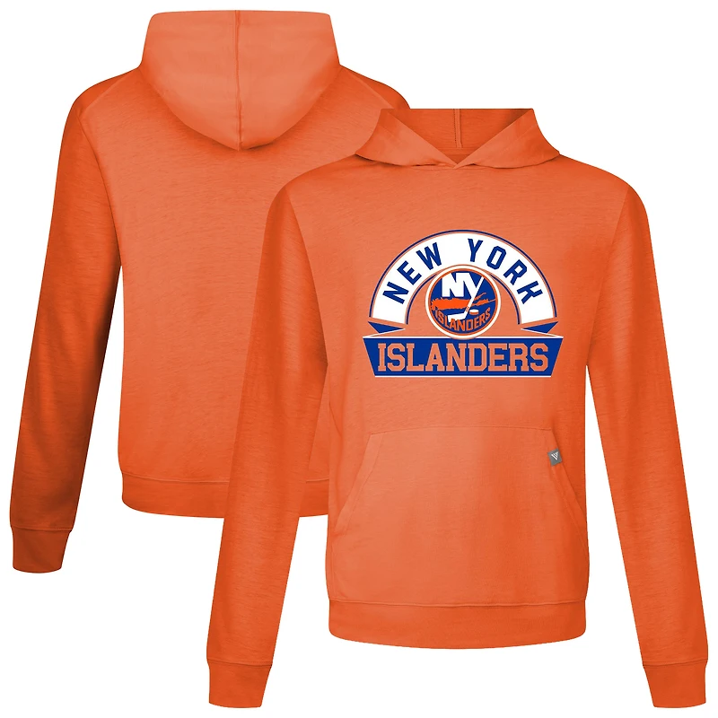 Men's Levelwear Orange New York Islanders Relay Banner Arch Pullover Hoodie