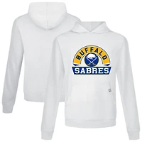 Men's Levelwear White Buffalo Sabres Relay Banner Arch Pullover Hoodie