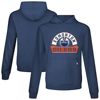 Men's Levelwear Navy Edmonton Oilers Relay Banner Arch Pullover Hoodie