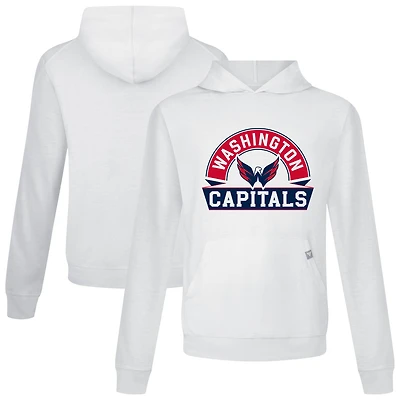 Men's Levelwear White Washington Capitals Relay Banner Arch Pullover Hoodie