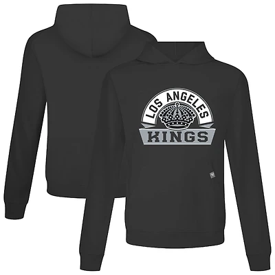 Men's Levelwear Black Los Angeles Kings Relay Banner Arch Pullover Hoodie