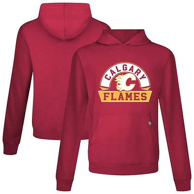Men's Levelwear Red Calgary Flames Relay Banner Arch Pullover Hoodie