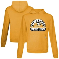 Men's Levelwear Gold Pittsburgh Penguins Relay Banner Arch Pullover Hoodie