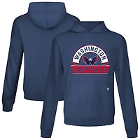 Men's Levelwear Navy Washington Capitals Relay Banner Arch Pullover Hoodie