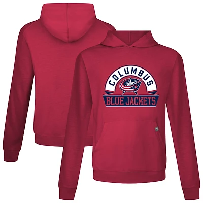 Men's Levelwear Red Columbus Blue Jackets Relay Banner Arch Pullover Hoodie