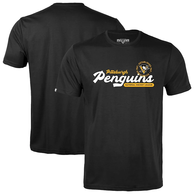 Youth Levelwear  Black Pittsburgh Penguins Little Richmond Monument T-Shirt