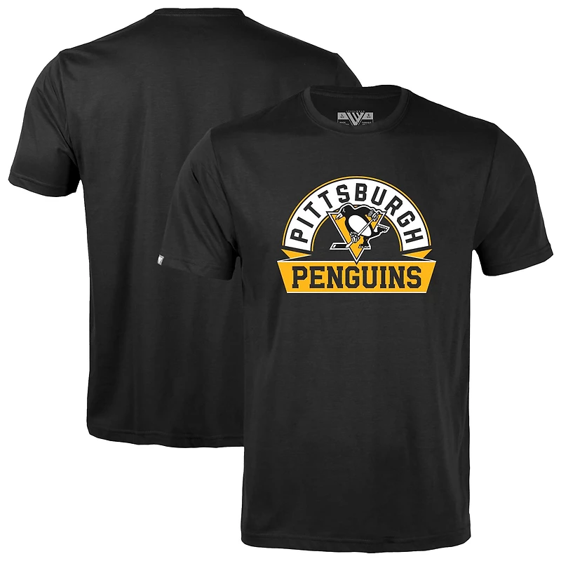 Youth Levelwear  Black Pittsburgh Penguins Little Richmond Banner Arch T-Shirt