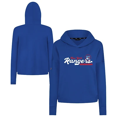 Women's Levelwear  Royal New York Rangers Sweet Monument Tri-Blend Cropped Pullover Hoodie