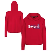 Women's Levelwear  Red New York Rangers Sweet Monument Tri-Blend Cropped Pullover Hoodie