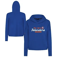 Women's Levelwear  Royal New York Islanders Sweet Monument Tri-Blend Cropped Pullover Hoodie