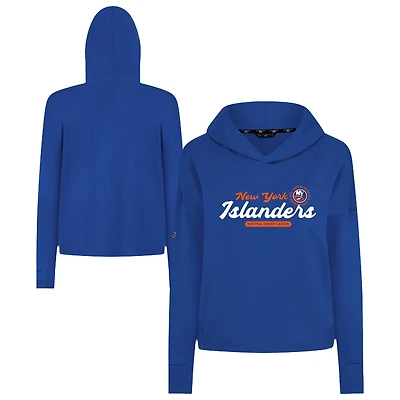 Women's Levelwear  Royal New York Islanders Sweet Monument Tri-Blend Cropped Pullover Hoodie
