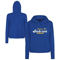 Women's Levelwear  Royal Buffalo Sabres Sweet Monument Tri-Blend Cropped Pullover Hoodie