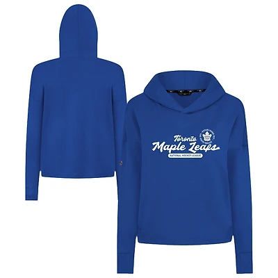 Women's Levelwear  Royal Toronto Maple Leafs Sweet Monument Tri-Blend Cropped Pullover Hoodie