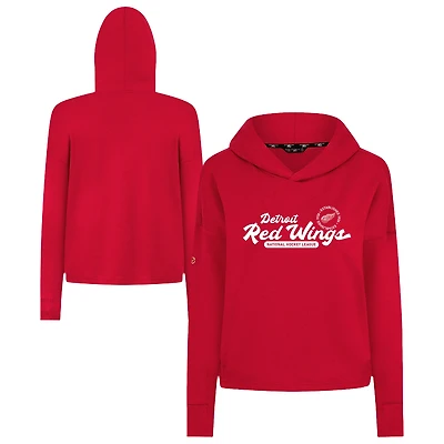 Women's Levelwear  Red Detroit Wings Sweet Monument Tri-Blend Cropped Pullover Hoodie