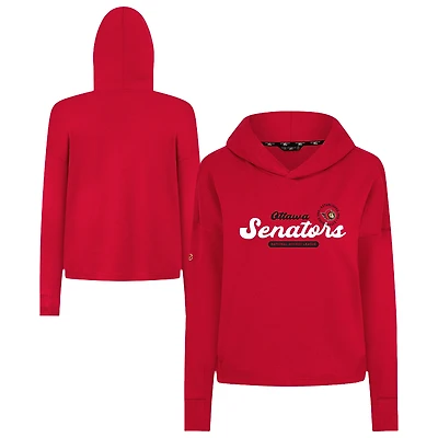 Women's Levelwear Red Ottawa Senators Sweet Monument Tri-Blend Cropped Pullover Hoodie