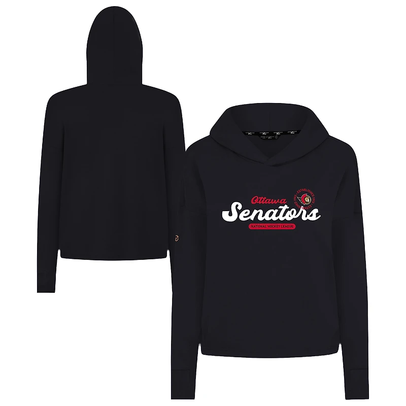 Women's Levelwear Ottawa Senators Sweet Monument Tri-Blend Cropped Pullover Hoodie