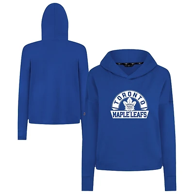 Women's Levelwear  Royal Toronto Maple Leafs Sweet Banner Arch Tri-Blend Cropped Pullover Hoodie