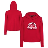 Women's Levelwear  Red Detroit Wings Sweet Banner Arch Tri-Blend Cropped Pullover Hoodie