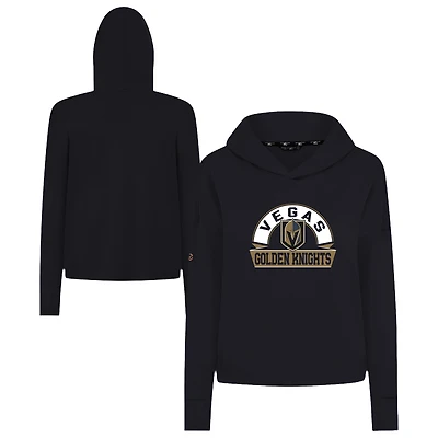 Women's Levelwear Vegas Golden Knights Sweet Banner Arch Tri-Blend Cropped Pullover Hoodie
