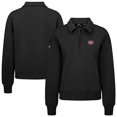 Women's Levelwear  Black Montreal Canadiens Canmore Quarter-Zip Pullover