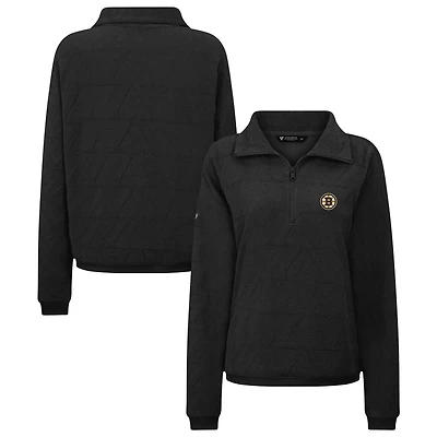 Women's Levelwear  Black Boston Bruins Camden Quarter-Zip Pullover