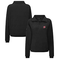 Women's Levelwear  Black New Jersey Devils Camden Quarter-Zip Pullover