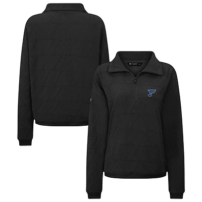 Women's Levelwear  Black St. Louis Blues Camden Quarter-Zip Pullover