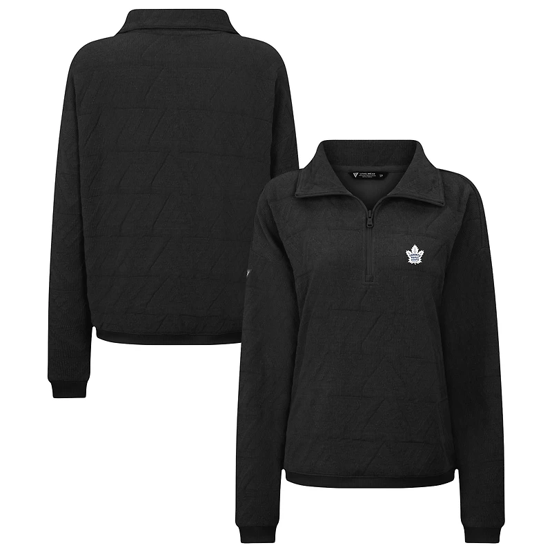 Women's Levelwear Black Toronto Maple Leafs Camden Quarter-Zip Pullover