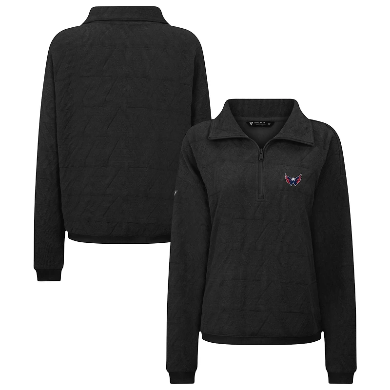 Women's Levelwear Black Washington Capitals Camden Quarter-Zip Pullover