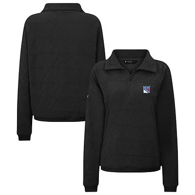Women's Levelwear  Black New York Rangers Camden Quarter-Zip Pullover