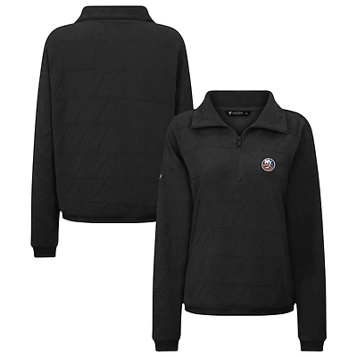 Women's Levelwear  Black New York Islanders Camden Quarter-Zip Pullover