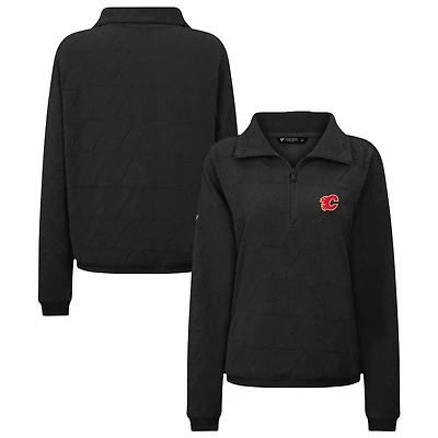 Women's Levelwear  Black Calgary Flames Camden Quarter-Zip Pullover