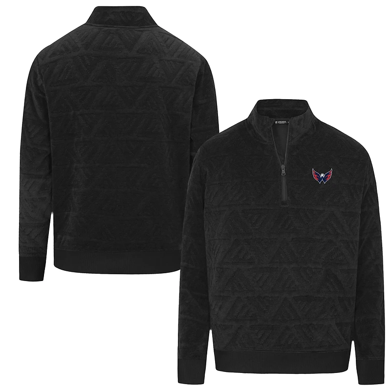 Men's Levelwear Black Washington Capitals Camden Quarter-Zip Pullover
