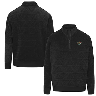 Men's Levelwear  Black Minnesota Wild Camden Quarter-Zip Pullover