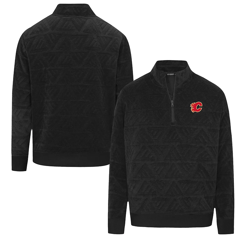 Men's Levelwear Black Calgary Flames Camden Quarter-Zip Pullover