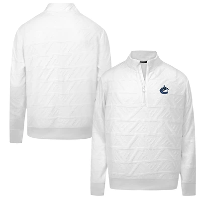 Men's Levelwear  White Vancouver Canucks Camden Quarter-Zip Pullover