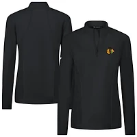 Women's Levelwear  Black Chicago Blackhawks Upright Quarter-Zip Pullover