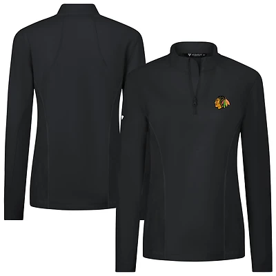 Women's Levelwear  Black Chicago Blackhawks Upright Quarter-Zip Pullover