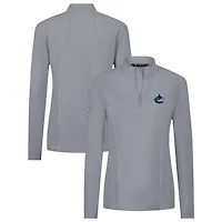 Women's Levelwear  Gray Vancouver Canucks Upright Quarter-Zip Pullover