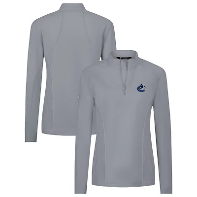 Women's Levelwear  Gray Vancouver Canucks Upright Quarter-Zip Pullover