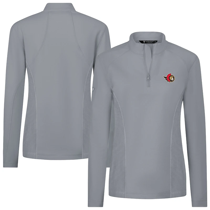 Women's Levelwear Gray Ottawa Senators Upright Quarter-Zip Pullover