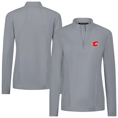 Women's Levelwear  Gray Calgary Flames Upright Quarter-Zip Pullover