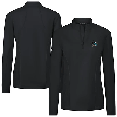 Women's Levelwear  Black San Jose Sharks Upright Quarter-Zip Pullover