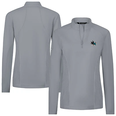 Women's Levelwear  Gray San Jose Sharks Upright Quarter-Zip Pullover