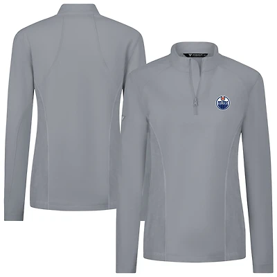 Women's Levelwear  Gray Edmonton Oilers Upright Quarter-Zip Pullover