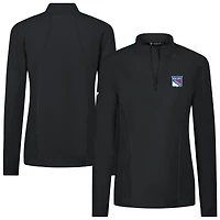 Women's Levelwear  Black New York Rangers Upright Quarter-Zip Pullover